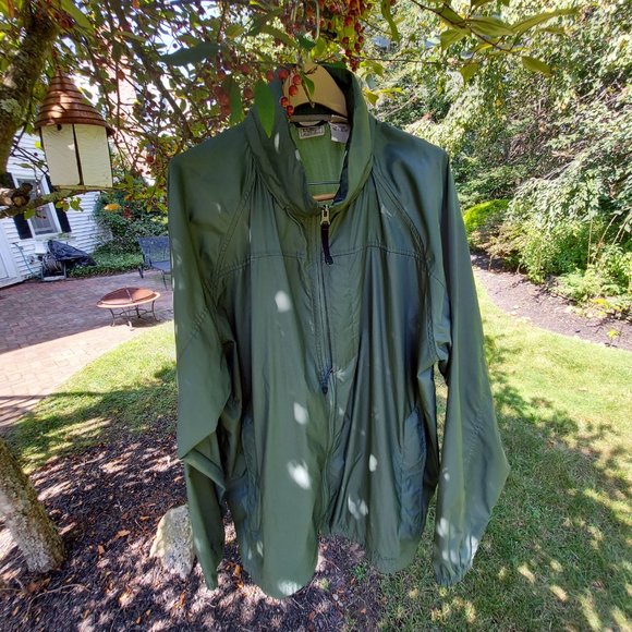 NWOT LL BEAN STOWAWAY FULL ZIP HOODED RAIN JACKET MENS XXL TALL GREEN 0 AKD6 FAB - Picture 4 of 9